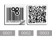 Aufkleber Barcode / QR Code / Seriennummern