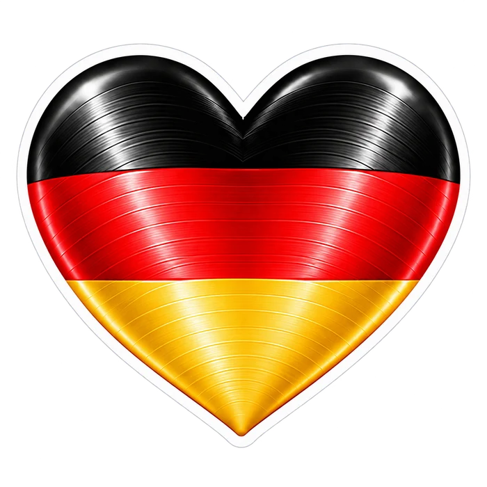 Fahnenherz in Schwarz-Rot-Gold