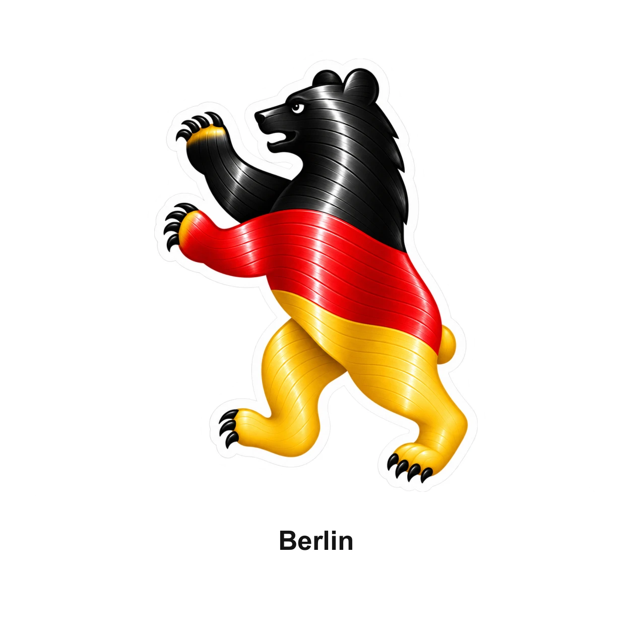 Berlin: Berliner Bär mit Landesnamen in Schwarz-Rot-Gold und Vinylrillen