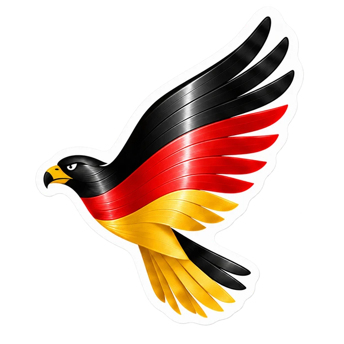 Adlerflug in Schwarz-Rot-Gold