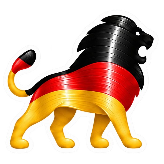 Löwe in Schwarz-Rot-Gold