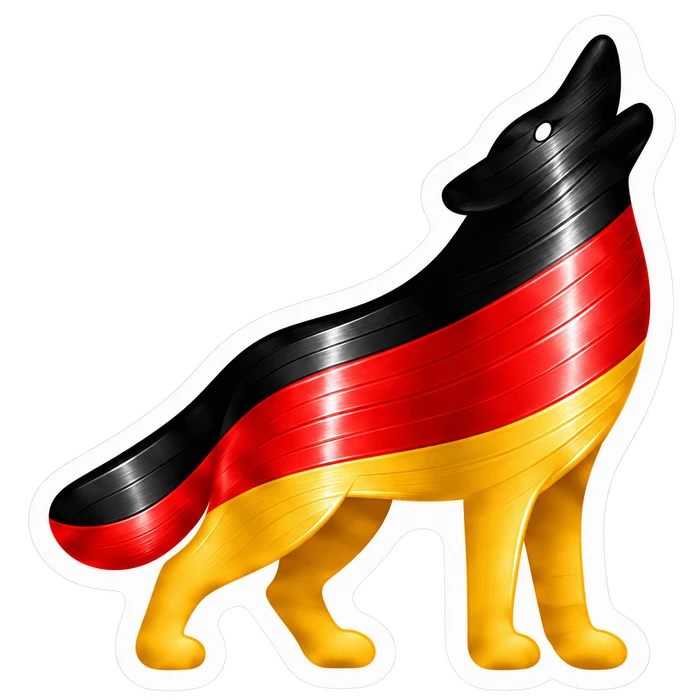 Wolf in Schwarz-Rot-Gold