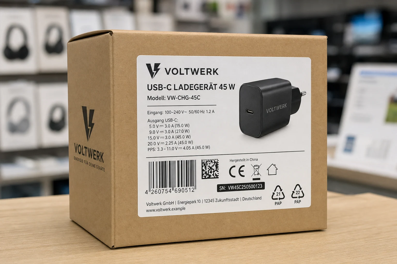 Abgestimmte Produktaufkleber auf mehreren Verpackungsgrößen