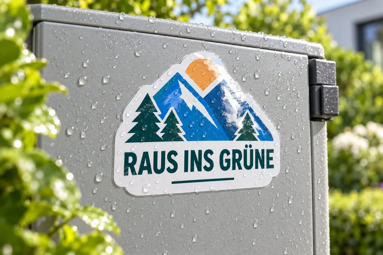 Laminierte Aufkleber in Anwendung