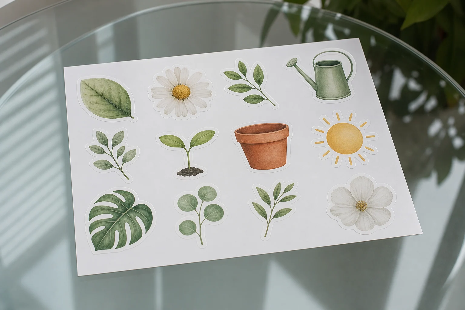 Adhäsionsaufkleber-Set weiß – Produktbeispiel 1