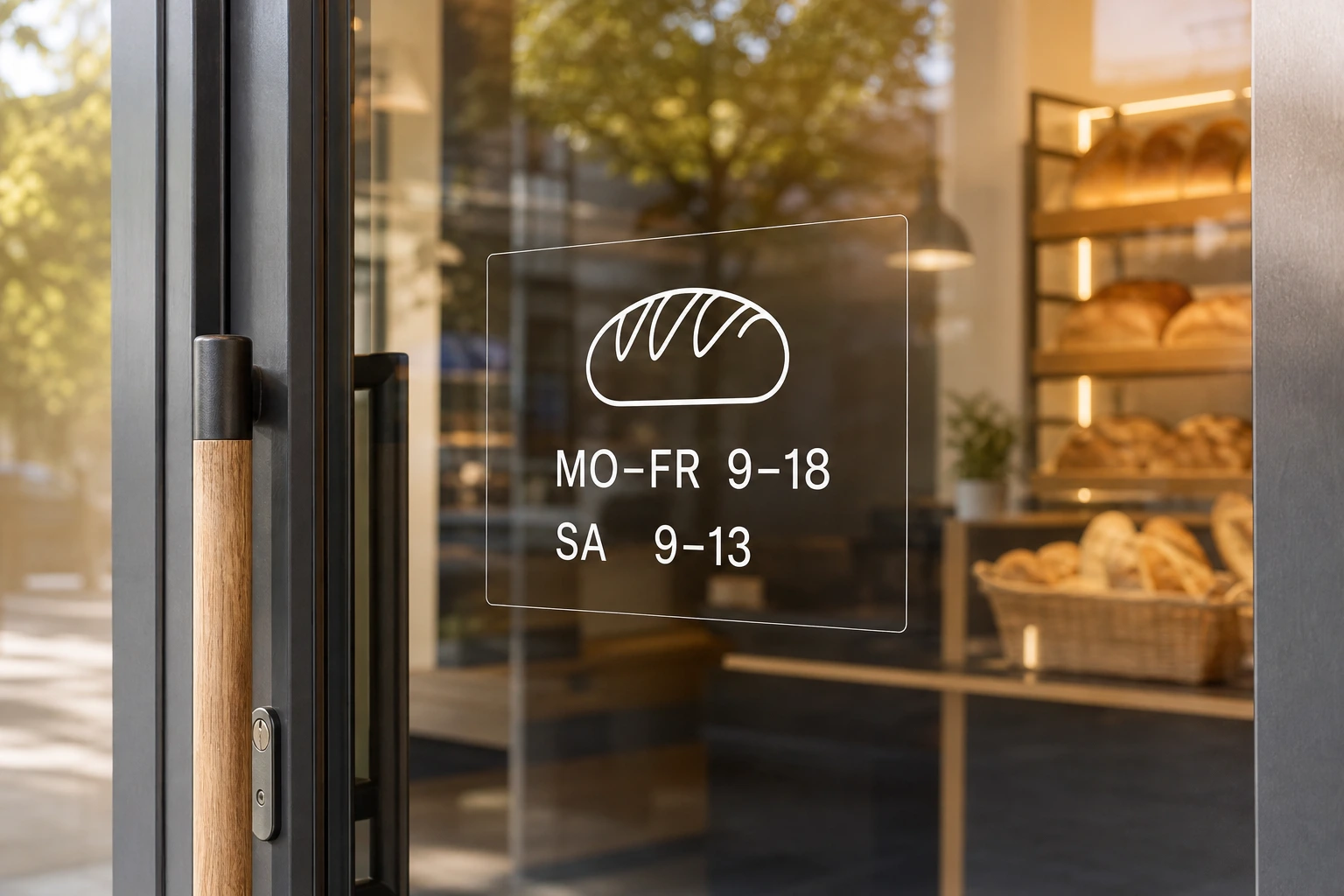 Wiederverwendbarer Aufkleber ohne Klebstoff für Glasflächen – Produktbeispiel 1