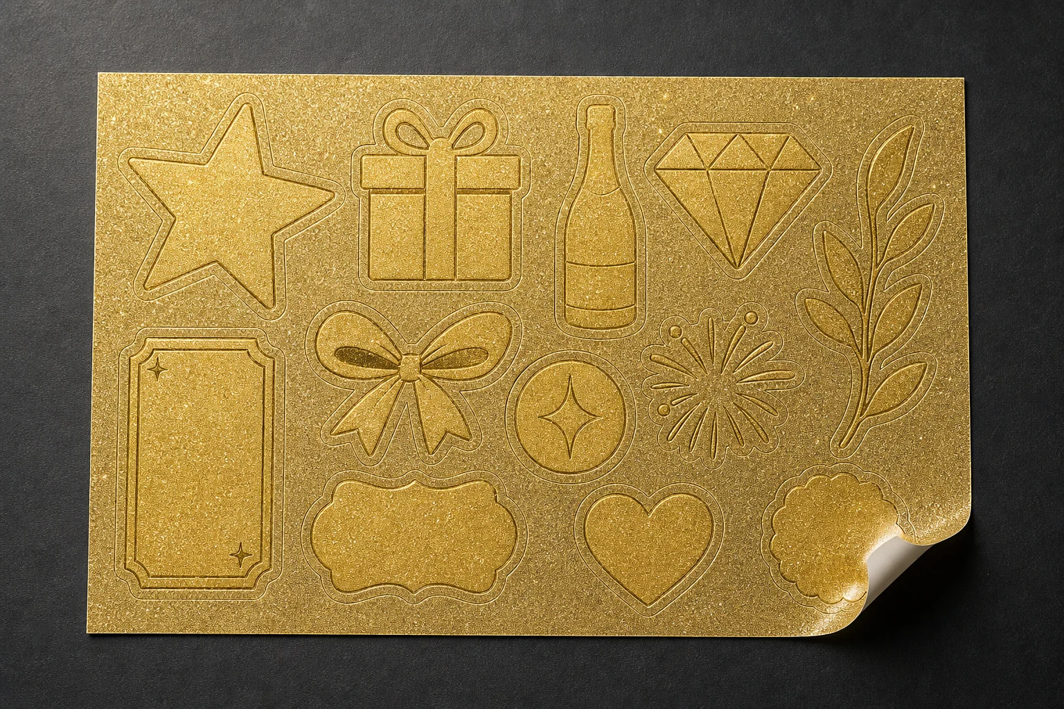 Glitter-Flake-Gold-Aufkleber-Set – Produktbeispiel 2