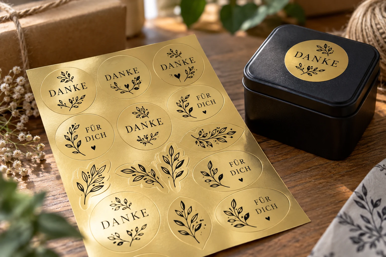 Gold-Metallic-Aufkleber-Set – Produktbeispiel 2