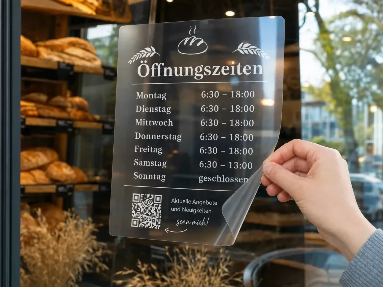Adhäsionsaufkleber in Anwendung