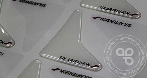Professional Gelaufkleber transparent in Anwendung