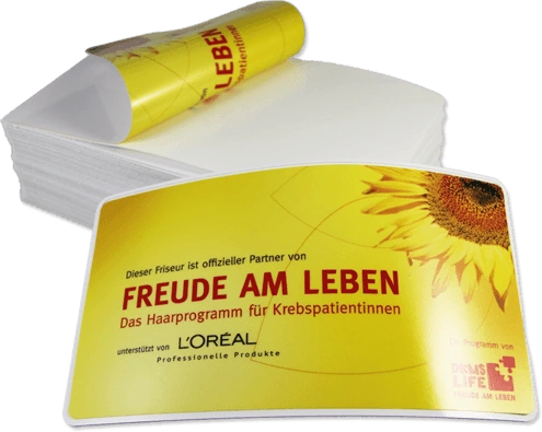 Innenklebende hinterglas Aufkleber drucken – Produktbeispiel 3