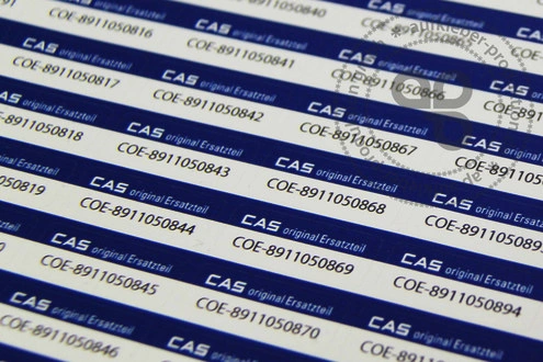 QR-Code Aufkleber, Barcode und variablem Text – Produktbeispiel 2