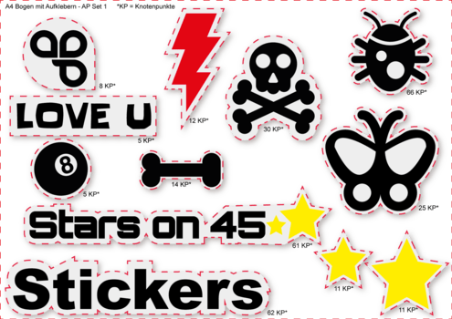 sticker, konturensticker, stickerbögen schwarz mit besten wünschen kaufen  im Shop bei