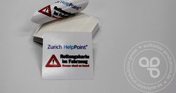 Innenklebender Aufkleber