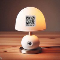 Inventaraufkleber mi QR-Code für Lampen