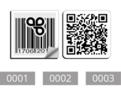 Aufkleber Barcode / QR Code / Seriennummern